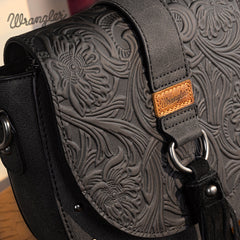 WG160-60113   Wrangler Western Tooled Saddle Bag Crossbody