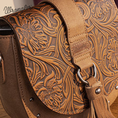 WG160-60113   Wrangler Western Tooled Saddle Bag Crossbody