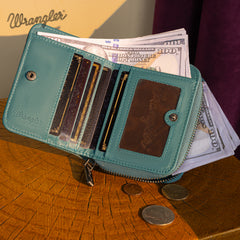 WG160-W0142   Wrangler Western Tooled  Bi-Fold Wallet