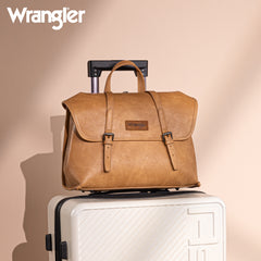 WG190-8319  Wrangler Top Handle Carry Satchel/Laptop Bag/Backpack/Crossbody -Light Brown