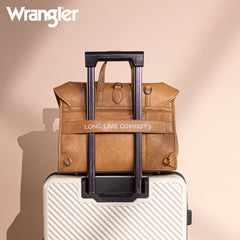 WG190-8319  Wrangler Top Handle Carry Satchel/Laptop Bag/Backpack/Crossbody -Light Brown