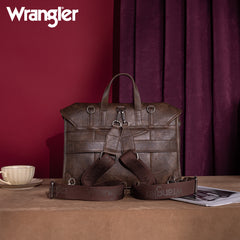 WG190-8319  Wrangler Top Handle Carry Satchel/Laptop Bag/Backpack/Crossbody -Coffee