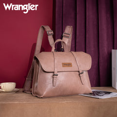 WG190-8319  Wrangler Top Handle Carry Satchel/Laptop Bag/Backpack/Crossbody -Dark Pink