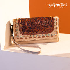 TR181-W018  Trinity Ranch Floral Tooled Collection Wallet