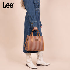 LEE56-007   LEE Striped Canvas Tote Bag/Crossbody