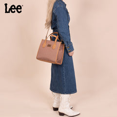 LEE56-007   LEE Striped Canvas Tote Bag/Crossbody