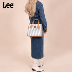 LEE56-007   LEE Striped Canvas Tote Bag/Crossbody