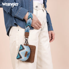 WG2211-W0051  Wrangler Southwestern Art Print Dual Pouch Wristlet -Jean