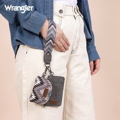 WG2211-W0051  Wrangler Southwestern Art Print Dual Pouch Wristlet -Grey