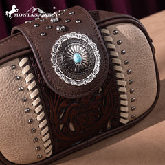 MW1322-8365 Montana West Tooled Concho Collection Crossbody