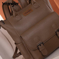 WG175-9110  Wrangler  Cow Print Tote/Shoulder Bag Convertible Backpack - Khaki