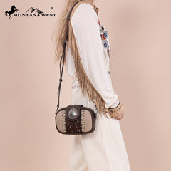 MW1322-8365 Montana West Tooled Concho Collection Crossbody