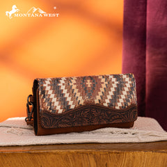 MW1308-W002 Montana West Tooled Aztec Collection Wallet