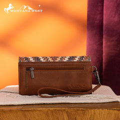 MW1308-W002 Montana West Tooled Aztec Collection Wallet