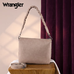 WG183-8312   Wrangler Whipstitch Braided Strap Hobo/Crossbody Bag