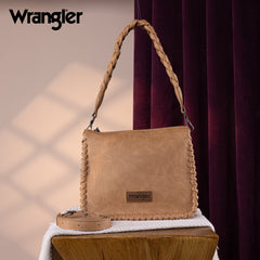 WG183-8312   Wrangler Whipstitch Braided Strap Hobo/Crossbody Bag