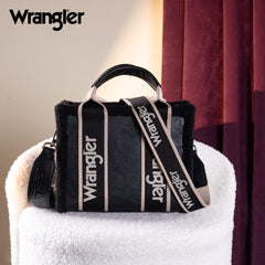 WG181-8120S  Wrangler Sherpa  Small Canvas Tote/Crossbody - Black