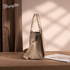 PRE-ORDER  WG133-81203S  Wrangler Leopard Print Concealed Carry Tote/Crossbody - Khaki(ONLINE ONLY)