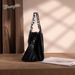 PRE-ORDER  WG133-81203S  Wrangler Leopard Print Concealed Carry Tote/Crossbody - Black(ONLINE ONLY)