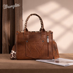 PRE-ORDER  WG133-81203S  Wrangler Leopard Print Concealed Carry Tote/Crossbody - Brown(ONLINE ONLY)