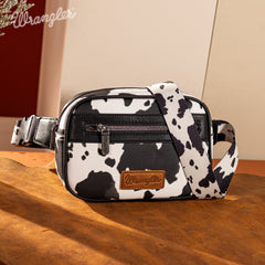 WG133-194  Wrangler Cow  Print Belt-Bag  - Black