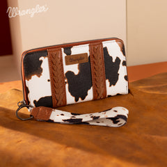 WG133-W006  Wrangler Cow Print Wallet  -Brown