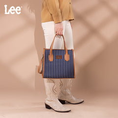 LEE56-007   LEE Striped Canvas Tote Bag/Crossbody