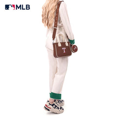 MLB-TX103  MLB Texas Rangers Team Tote/Crossbody with Baseball Coin Pouch