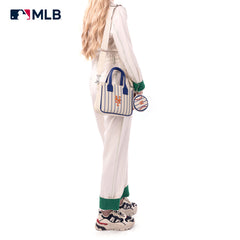 MLB-MT103 MLB New York Mets Team Tote/Crossbody with Baseball Coin Pouch