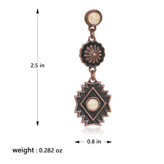 RCE-1122  Rustic Couture's  Artificial Stone Aztec Dangling Earring