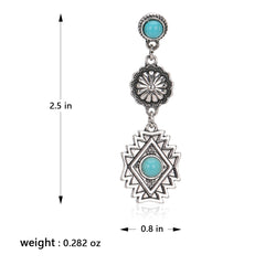 RCE-1122  Rustic Couture's  Artificial Stone Aztec Dangling Earring