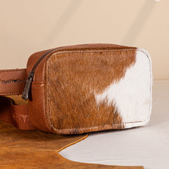 TR184-194 Trinity Ranch Genuine Hair-On Cowhide Belt Bag - Brown