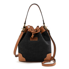 LEE53-003  LEE  Waxed Canvas Drawstring Hobo Bag/Crossbody