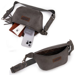 WG82-194  Wrangler Fanny Pack Belt Bag Sling Bag - Grey