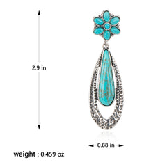 RCE-1132   Rustic Couture's  Navajo Oval Artificial  Stone Dangling Earring