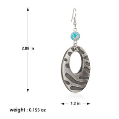 RCE-1129  Rustic Couture's   Western Artificial Stone Hoop Earring