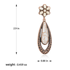 RCE-1132   Rustic Couture's  Navajo Oval Artificial  Stone Dangling Earring