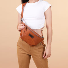 WG82-194  Wrangler Fanny Pack Belt Bag Sling Bag -Light Brown