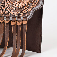 A&A-843A Montana West Hand Tooled 100% Genuine Leather Fringe