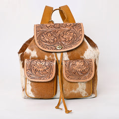 A&A-873  Montana West Genuine Hair-On Cowhide Leather Hand Tooled Collection Backpack