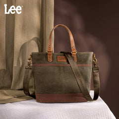 LEE51-003  LEE Denim Waxed Canvas Tote/Shoulder Bag/Crossbody