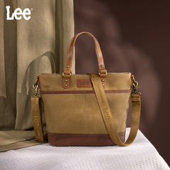 LEE51-003  LEE Denim Waxed Canvas Tote/Shoulder Bag/Crossbody