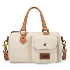 LEE58-001  LEE Denim Canvas Barrel Satchel Top Handle Crossbody Bag