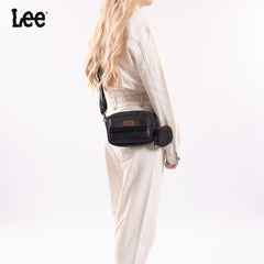 LEE58-005  LEE Denim Canvas Shoulder/Crossbody Bag with Detachable Mini Pouch