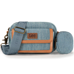 LEE58-005  LEE Denim Canvas Shoulder/Crossbody Bag with Detachable Mini Pouch