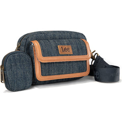 LEE58-005  LEE Denim Canvas Shoulder/Crossbody Bag with Detachable Mini Pouch