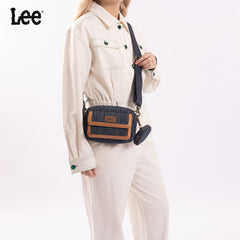 LEE58-005  LEE Denim Canvas Shoulder/Crossbody Bag with Detachable Mini Pouch