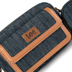 LEE58-005  LEE Denim Canvas Shoulder/Crossbody Bag with Detachable Mini Pouch