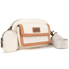 LEE58-005  LEE Denim Canvas Shoulder/Crossbody Bag with Detachable Mini Pouch