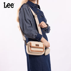 LEE58-005  LEE Denim Canvas Shoulder/Crossbody Bag with Detachable Mini Pouch